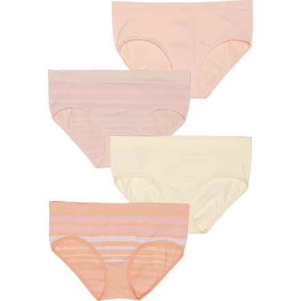 Bearpaw Big Girls Seamless Panties - 4-Pack in Peach Pink/Strawberry Cream/Scallop Shell/Winter W