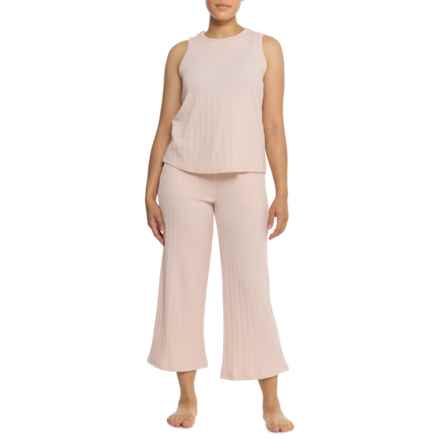 Bearpaw Cable Jersey Pajamas - Sleeveless in Peach Whip