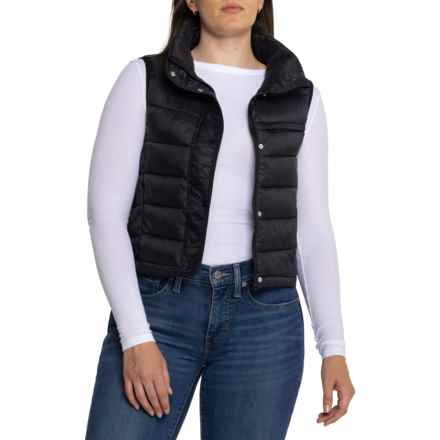 Bearpaw Cropped Lightweight Puffer Vest - Insulated in Black