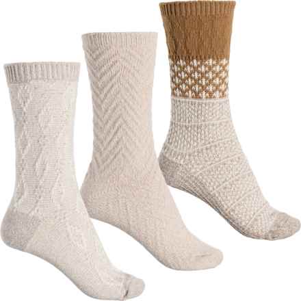 Bearpaw Fair Isle Boot Socks - 3-Pack, Crew (For Women) in Hickory