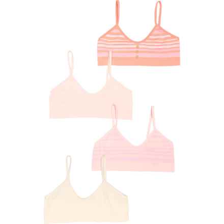 Bearpaw Girls Seamless Bra - 4-Pack, Low Impact in Peach Pink/Strawberry Cream/Scallop Shell/Winter W