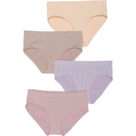 Bearpaw Girls Seamless Panties - 4-Pack, Briefs in Thistle/Shadow Grey/Cream Tan/Keepsake Lilac