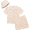 Bearpaw Little Boys Double Gauze Shirt, Shorts and Bucket Hat Set - 3-Piece, Short Sleeve in Beige
