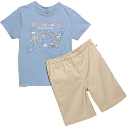 Bearpaw Little Boys National Parks T-Shirt and Shorts Set - Short Sleeve in Blue