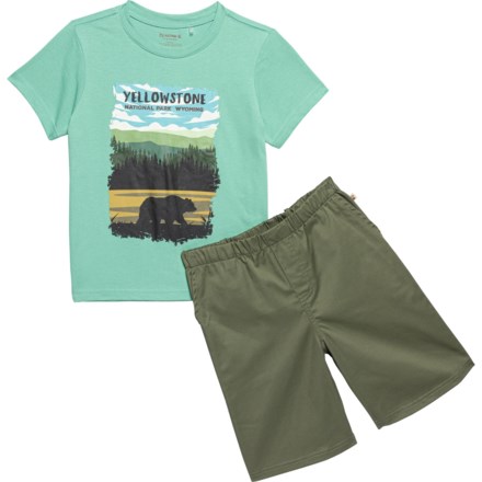 SS24 Mayoral Boys Green 'Sunny Soul' Shorts Set 3602