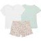 4GHYM_2 Bearpaw Little Girls Shirts and Shorts Set - 3-Piece, Short Sleeve