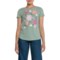 Bearpaw Multi Floral Box Print Graphic T-Shirt - Short Sleeve in Iceberg Green