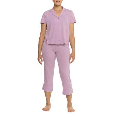 Bearpaw Notch Collar Pajamas - Short Sleeve in Pink