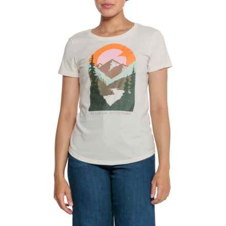 Bearpaw Scenic Mountains Graphic T-Shirt - Short Sleeve in Whisper White