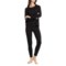 Bearpaw Thermal Brushed Jersey Base Layer Top and Leggings Set - Long Sleeve in Black