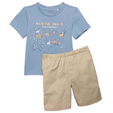 Bearpaw Toddler Boys National Parks T-Shirt and Shorts Set - Short Sleeve in Blue