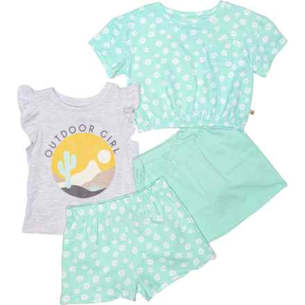 Bearpaw Toddler Girls Tank Top, T-Shirt, Shorts and Skort Set - 4-Piece in Multi