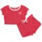 Bearpaw Toddler Girls Terry Cloth Shirt and Shorts Set - Short Sleeve in Pink