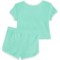 3YTMR_3 Bearpaw Toddler Girls Terry Cloth Shirt and Shorts Set - Short Sleeve