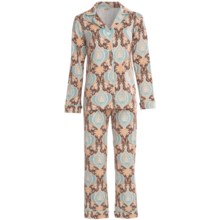 Bedhead Patterned Cotton Knit Pajamas - Long Sleeve (For Women) in Blue Louis Xiv - Closeouts