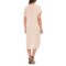 542AD_2 Bella Ambra Beige Italian Linen Midi Dress - Short Sleeve (For Women)