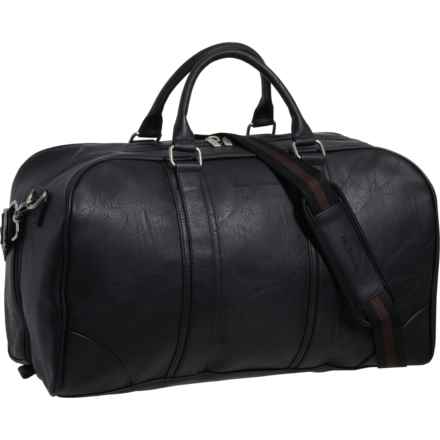 Ben Sherman 20” Faux-Leather Carry-On Duffel Bag - Black in Black