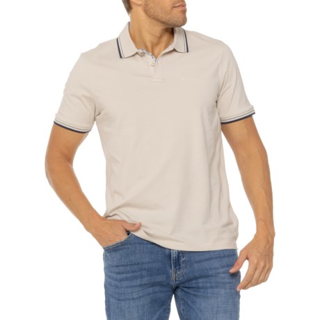 Ben Sherman Core Tipped Polo Shirt - Short Sleeve in Oatmeal