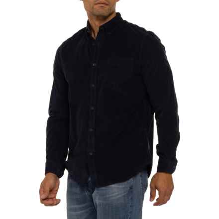 Ben Sherman Solid Corduroy Shirt - Long Sleeve in Navy Blazer