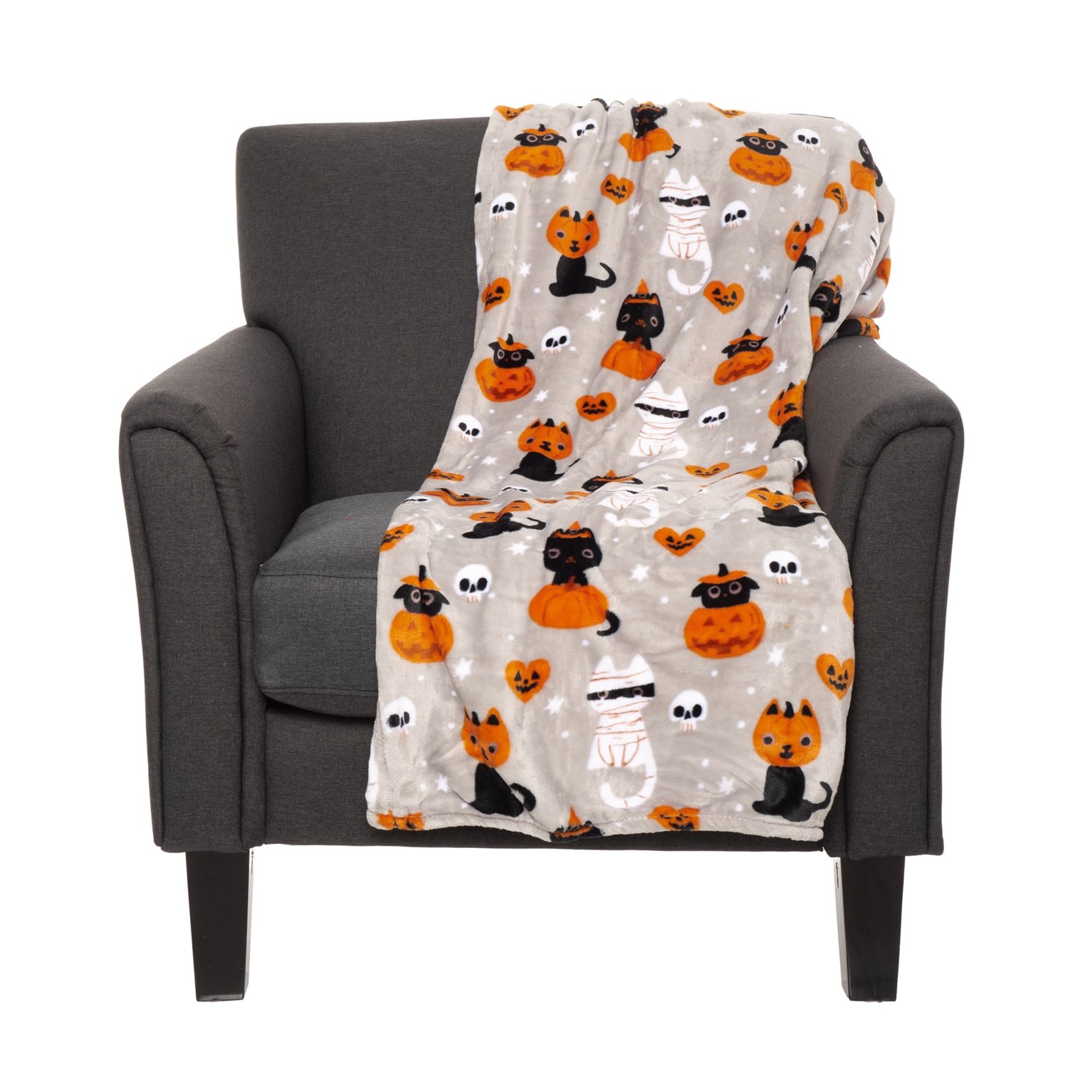 Berkshire Blanket Goblinville Cats Halloween Party Throw Blanket – 60×70”