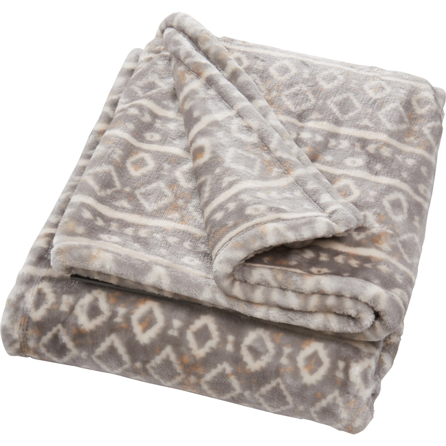 Berkshire Blankets Textured Clay Stripe VelvetLoft Throw Blanket Grey