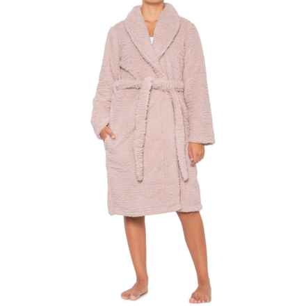 Berkshire Home Wear Sherpa Shawl-Collar Robe - 42”, Long Sleeve in Classic Berry