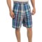 7055A_2 Berle Madras Plaid Shorts - Double-Reverse Pleats (For Men)