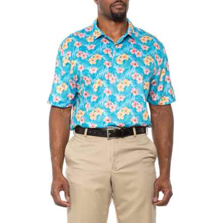 Bermuda Sands Johnny Polo Shirt - UPF 50+, Short Sleeve in Amalfi Blue