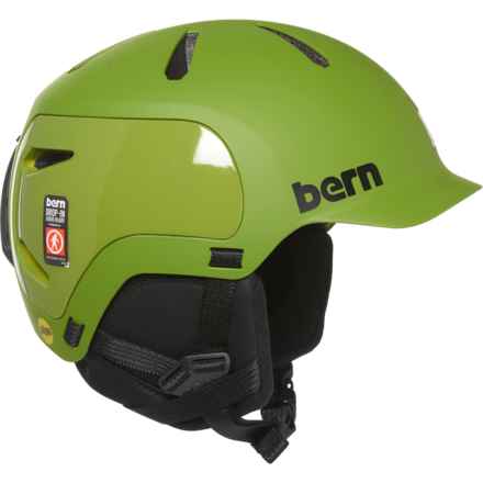 Bern Watts 2.0 Ski Helmet - MIPS (For Men and Women) in Matte Green/Black Liner