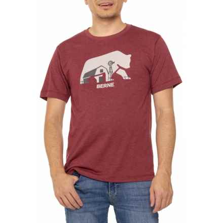 BERNE Big Bear Barn T-Shirt - Short Sleeve in Dark Red