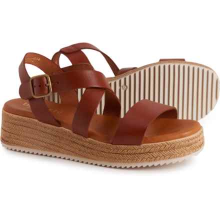 BERTUCHI Made in Spain Ankle Strap Flatform Sandals - Leather (For Women) in Nuez