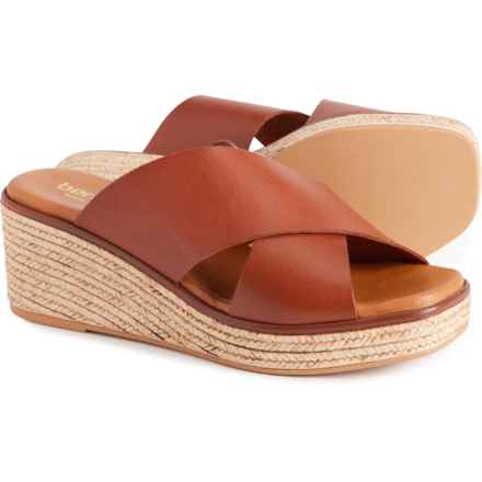 BERTUCHI Made in Spain Cross-Band Wedge Sandals - Leather (For Women) in Cuoio