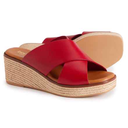BERTUCHI Made in Spain Cross-Band Wedge Sandals - Leather (For Women) in Red