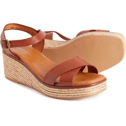 BERTUCHI Made in Spain X-Band Wedge Sandals - Leather (For Women) in Cognac