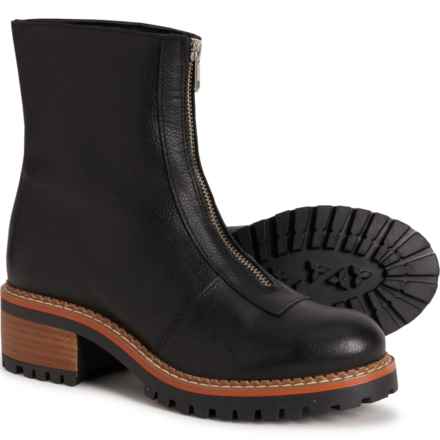 BERTUCHI Made in Spain Zip-Front Lug Sole Boots - Leather (For Women) in Black