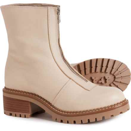 BERTUCHI Made in Spain Zip-Front Lug Sole Boots - Leather (For Women) in Ivory