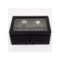 8018A_2 Bey-Berk International Leather Watch Box with Glass Top and Storage Drawer - 10-Watch Capacity
