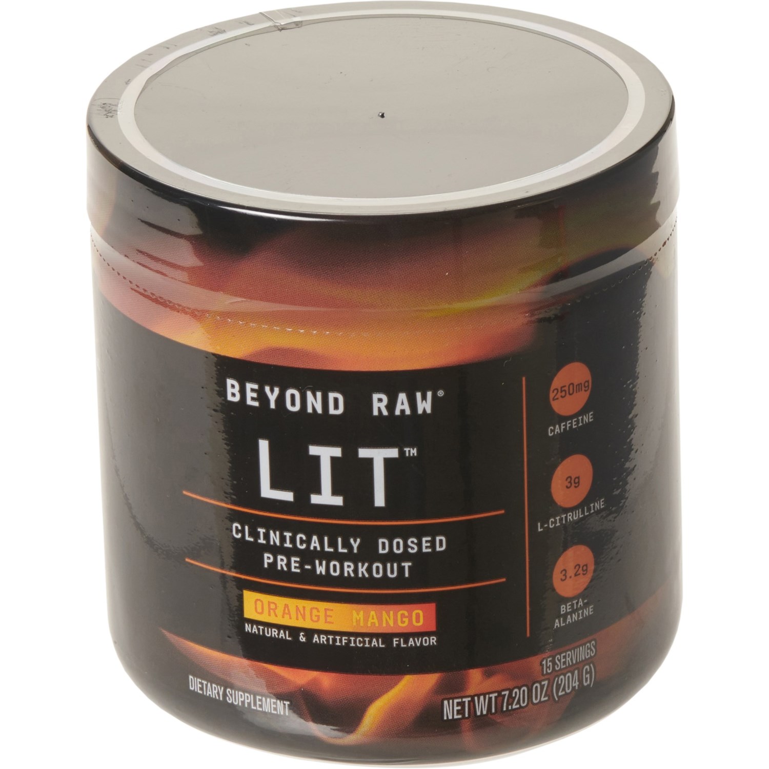 BEYOND RAW Lit Orange Mango PreWorkout Drink Mix 15 Servings Save 52