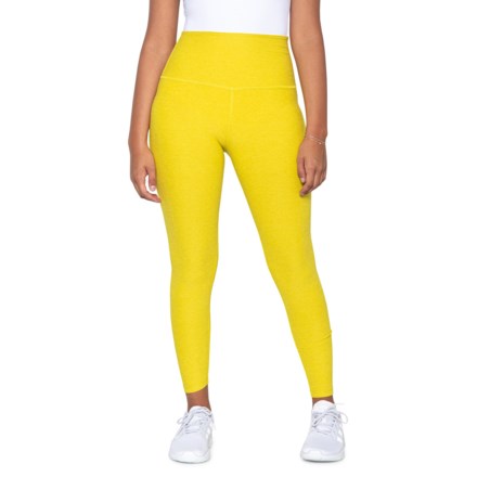 Beyond Yoga Caught in the Midi Leggings - High Waisted in Lemon-Citron