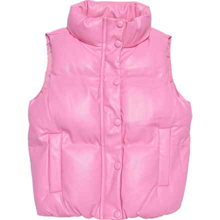 BHIP Big Girls Puffer Vest - Insulated in Barbie Pink