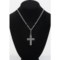 8031H_3 Big Sky Silver Trinity Etched Cross Necklace