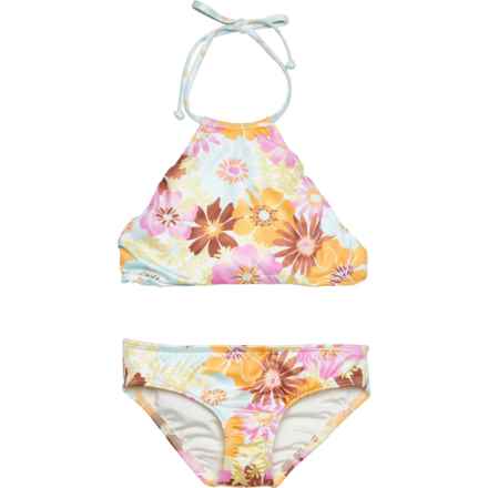 Billabong Big and Little Girls Flower Power Halter Bikini Set in Multi