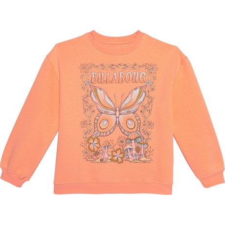Billabong Big and Little Girls Nature Trail Sweatshirt in Tangy Peach