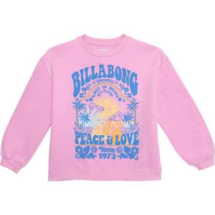 Billabong Big and Little Girls Reach for the Sun Sweatshirt in Pink Dream