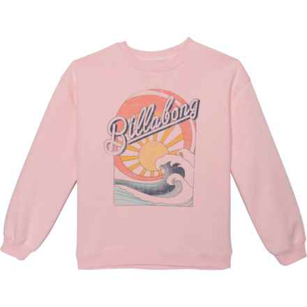 Billabong Big Girls Circle of Sun Crew Neck Sweatshirt in Feelin Peachy