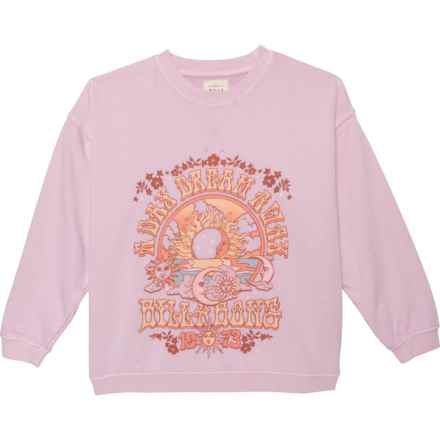 Billabong Big Girls Day Dreaming Crew Neck Sweatshirt in Lilac Smoke