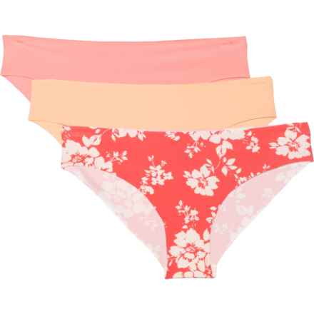 Billabong Floral No-Show Tropic Panties - 3-Pack, Bikini Briefs (For Women) in Red