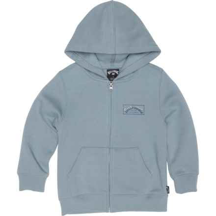 Billabong Little Boys Original Arch Full-Zip Hoodie in Washed Blue