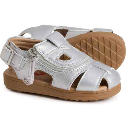 Billy Little Girls Fisherman Sandals in Silver