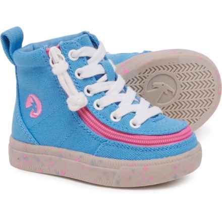 Billy Toddler Girls Classic Lace High-Top Sneakers in Blue/Pink Speckle
